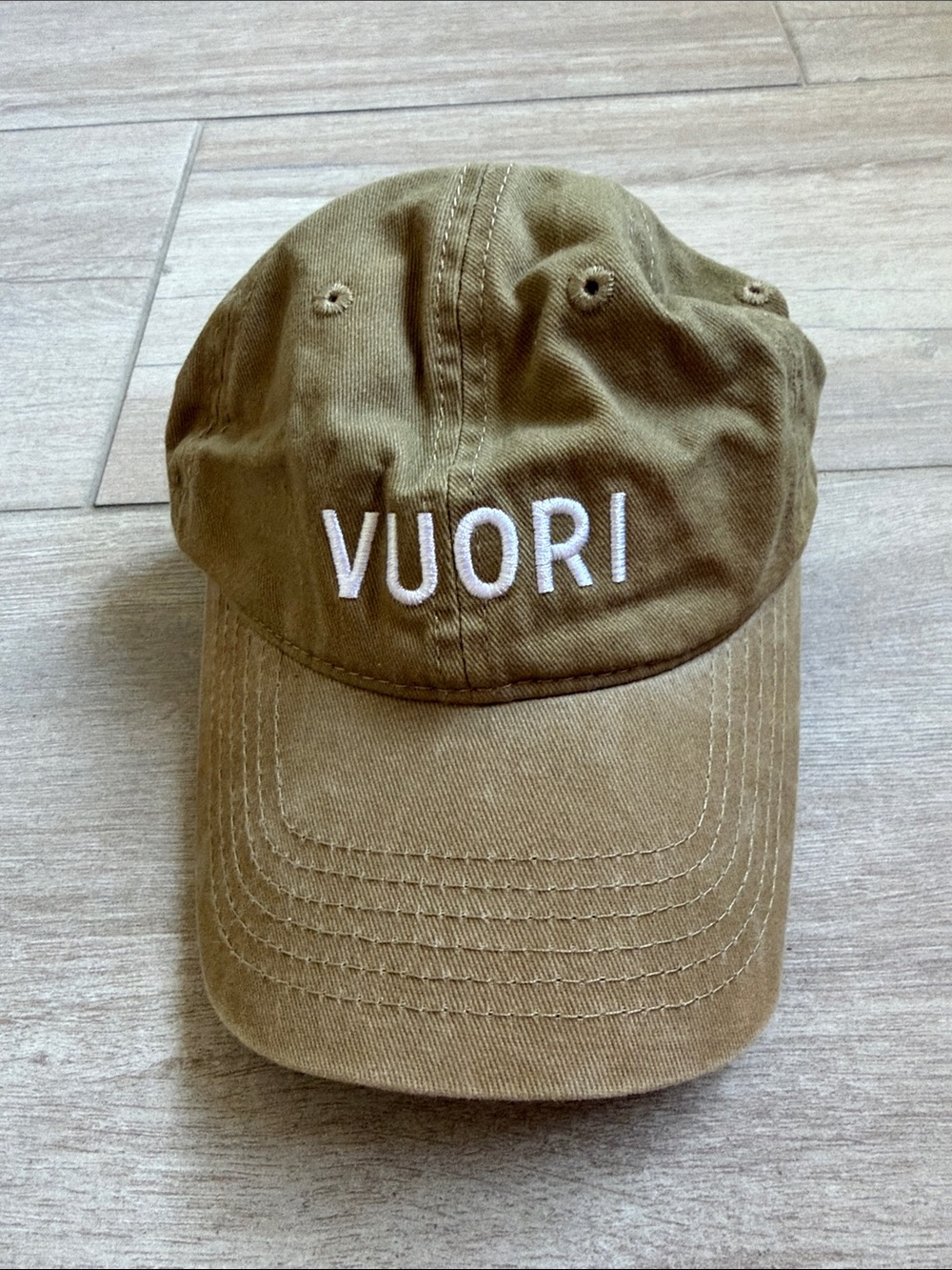 Vuori Olive-Tan Embroidered Logo Cap